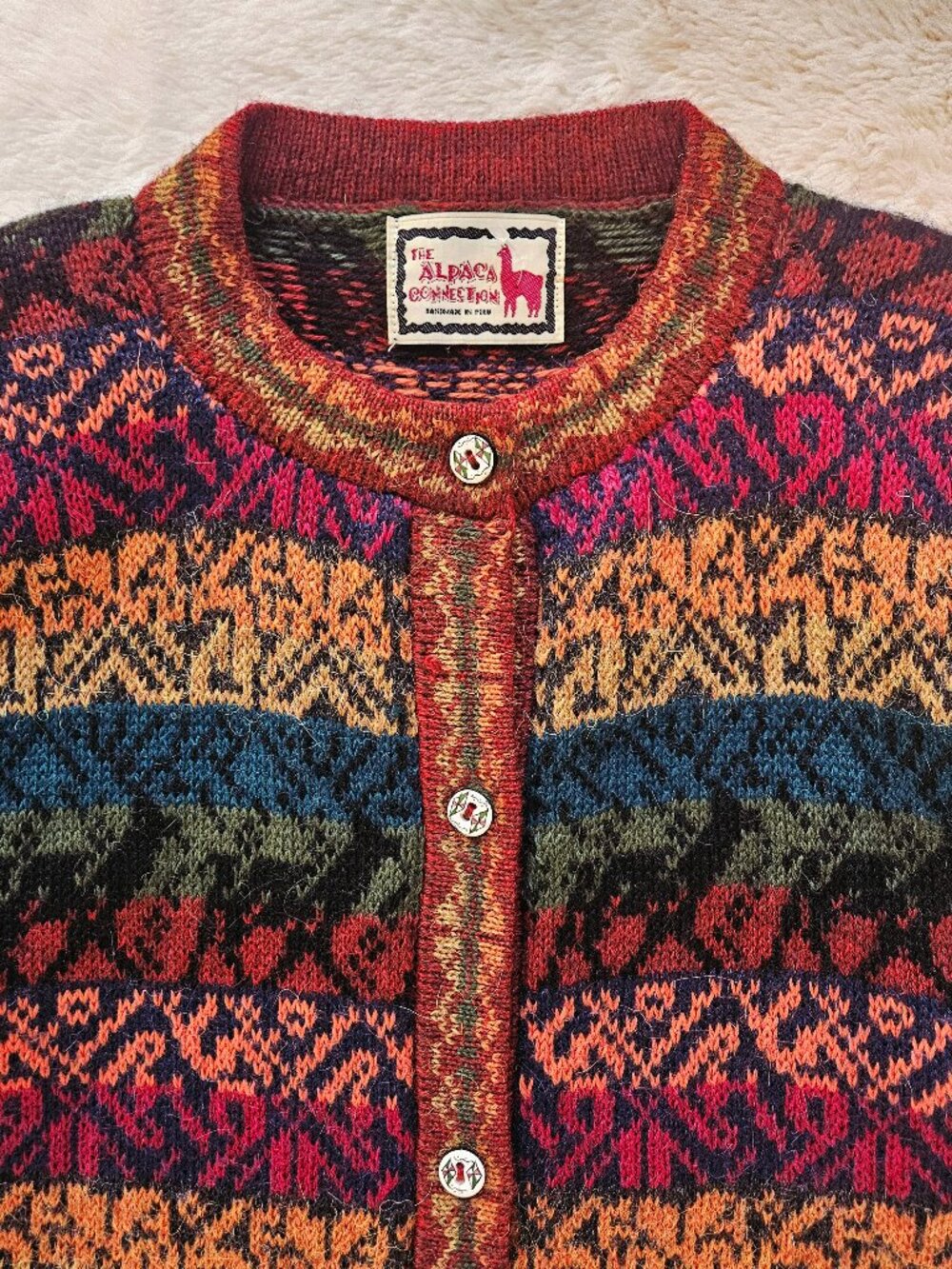 The Alpaca Connection Women's Vintage 80's 90's Cardigan Sweater Fairycore Sz M